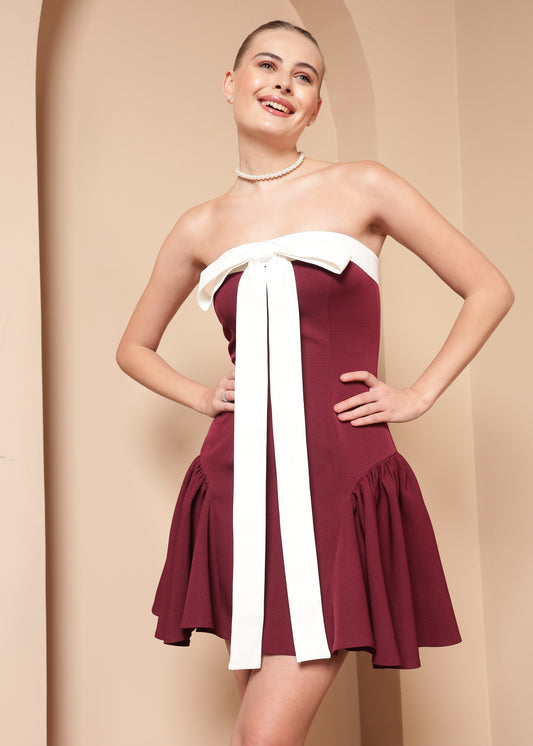 CHERRY BOW TIE CAMILE DRESS