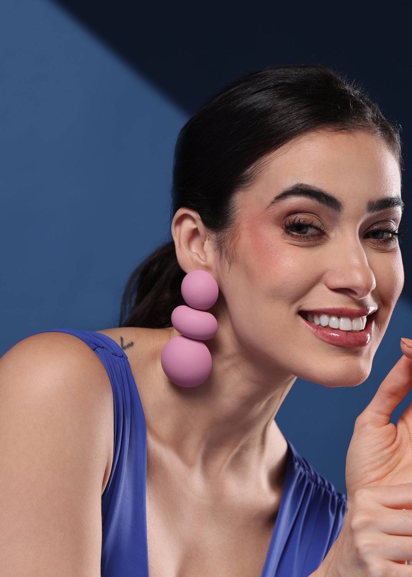 PINK LADYBUG STATEMENT EARRINGS