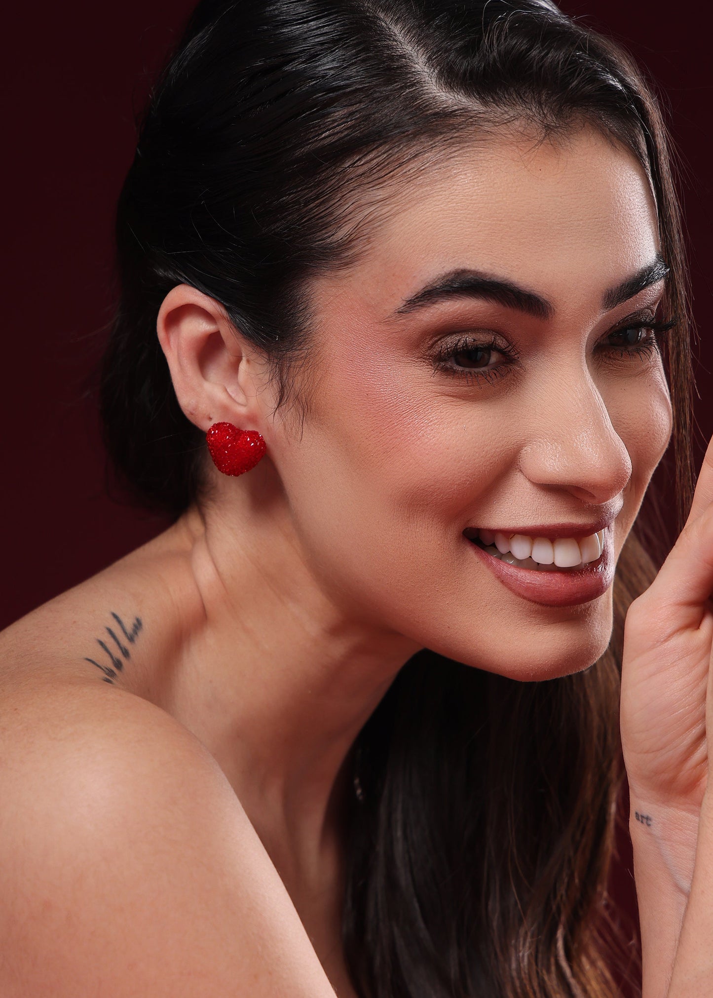 HEART CRYSTAL DIAMOND STUD