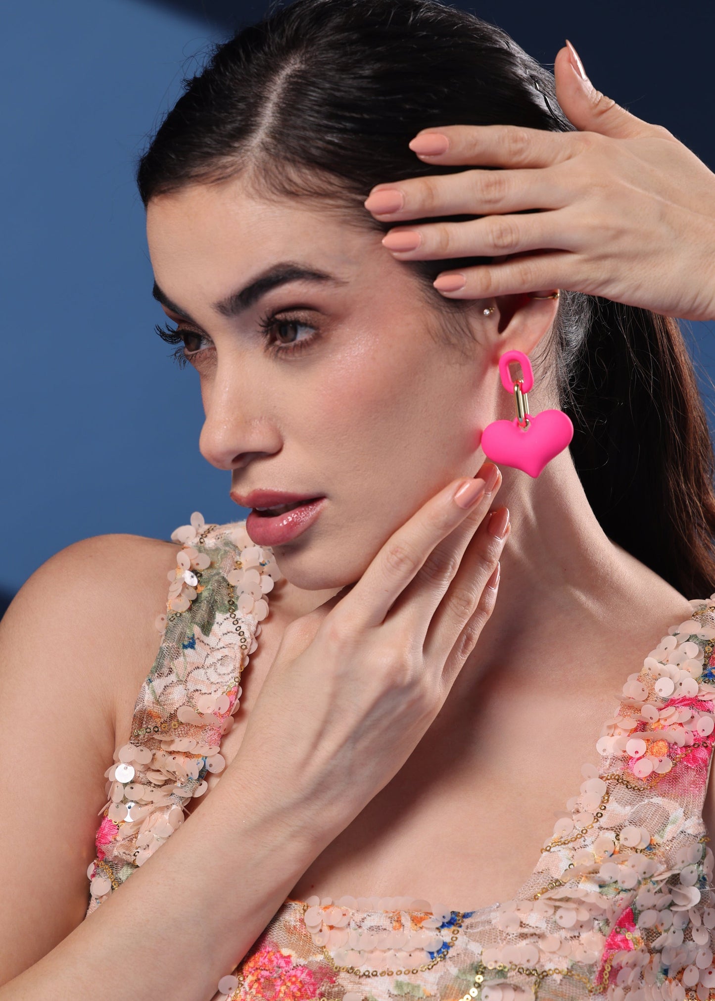 PINK HEART EARRINGS