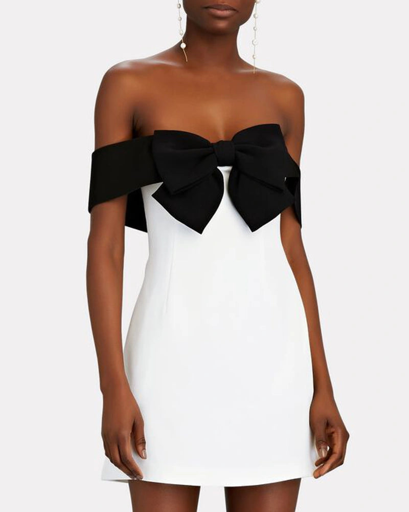 BOWKNOT SHOULDER DRESS