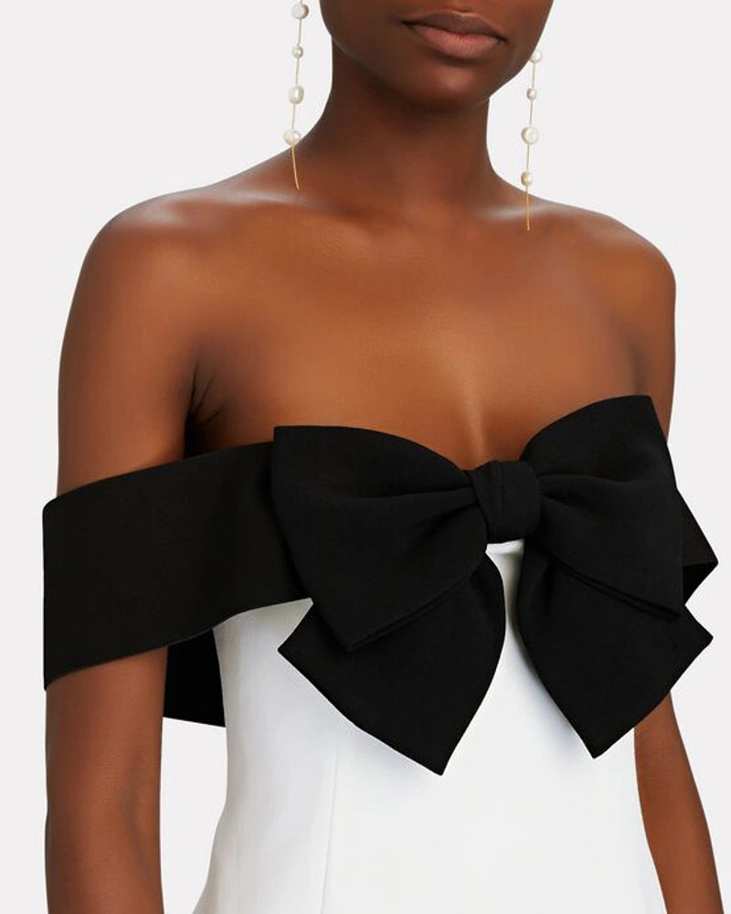 BOWKNOT SHOULDER DRESS