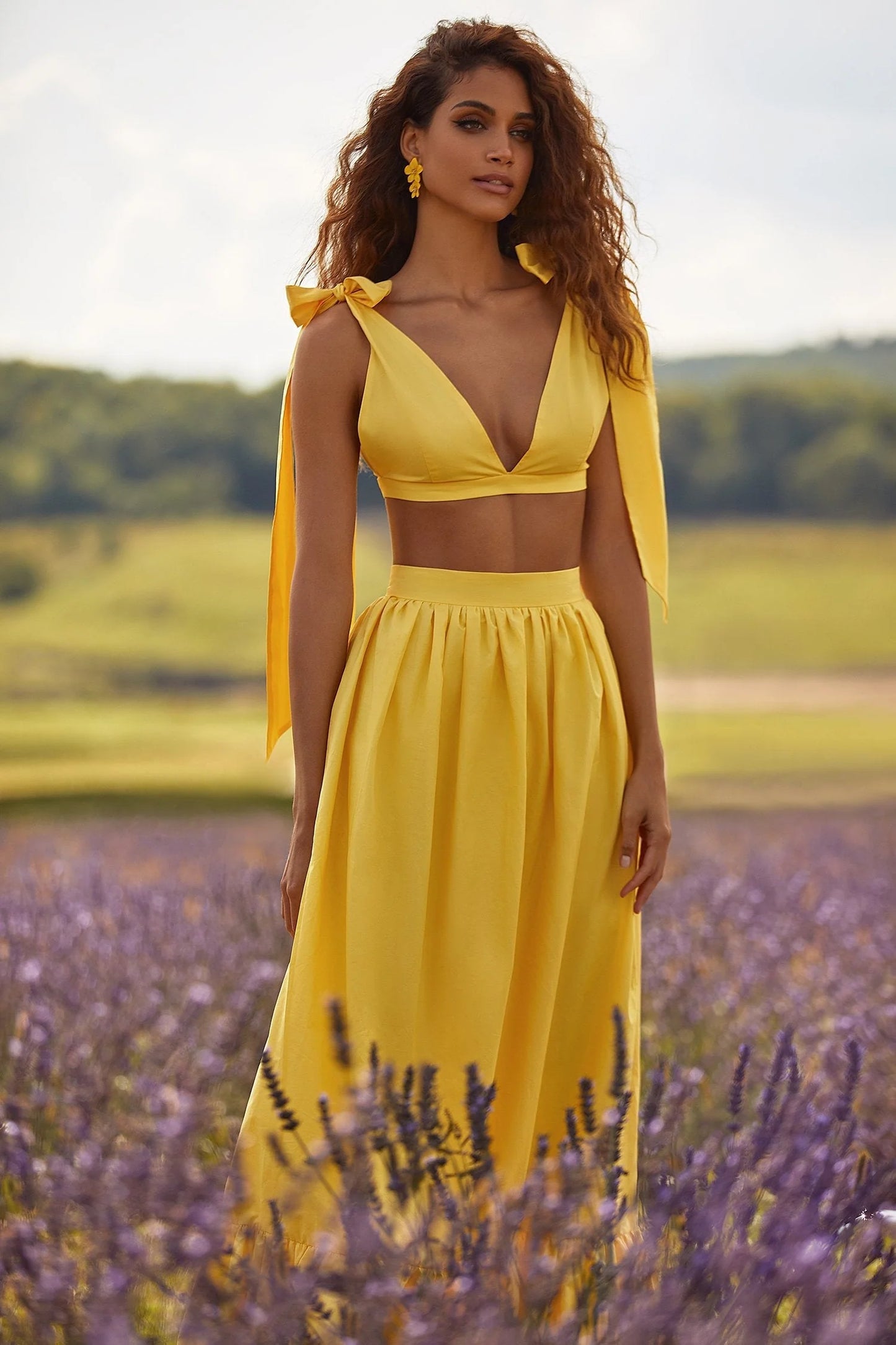 PASTEL YELLOW COTTON POPLIN SET