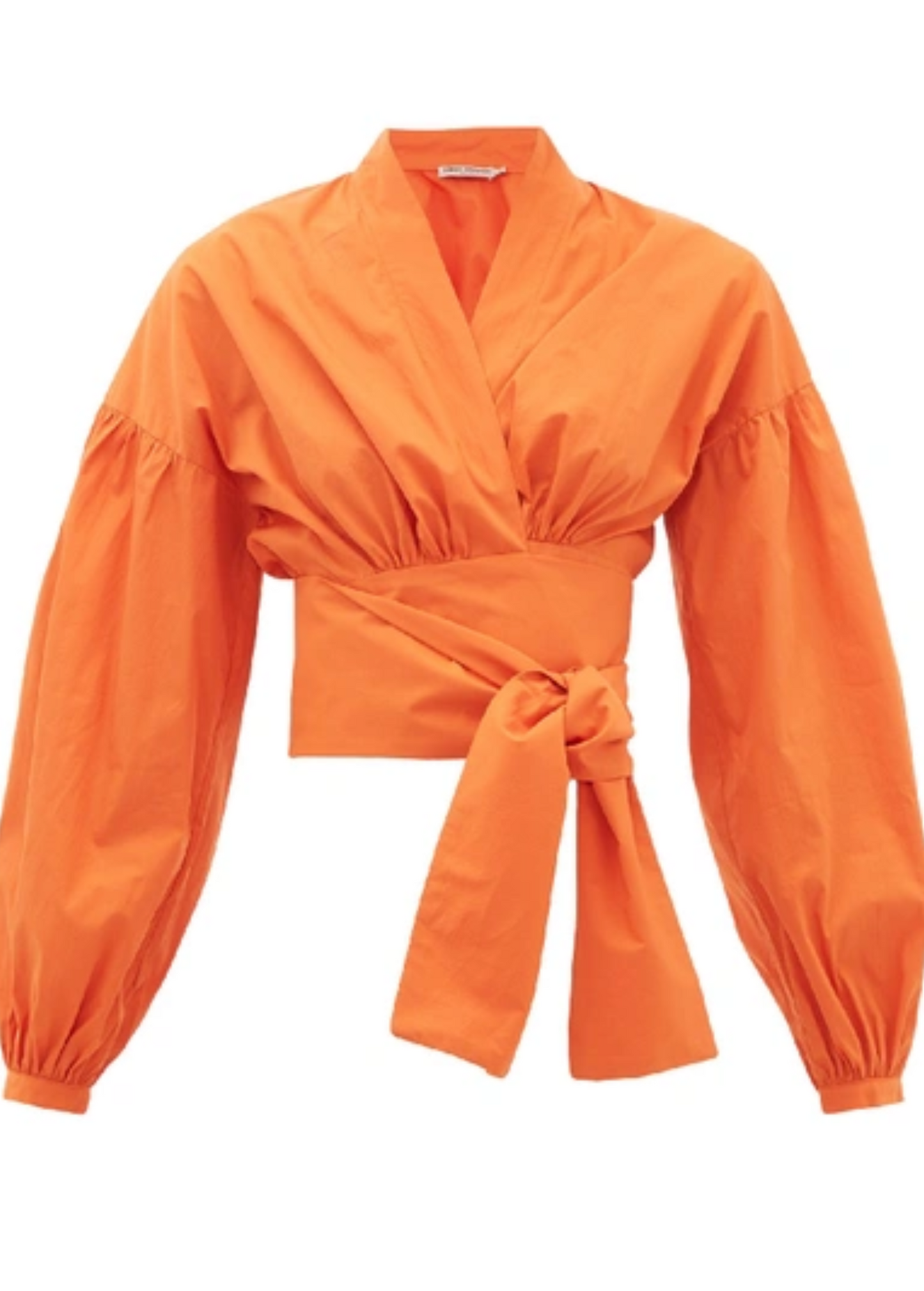 ORANGE COTTON TIE-KNOT BELT TOP