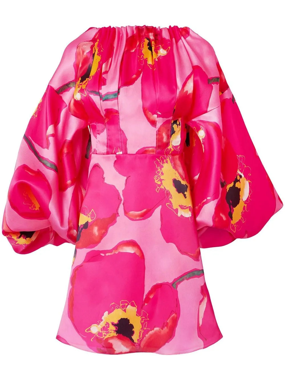 PINK FLORAL BALLOON DRESS