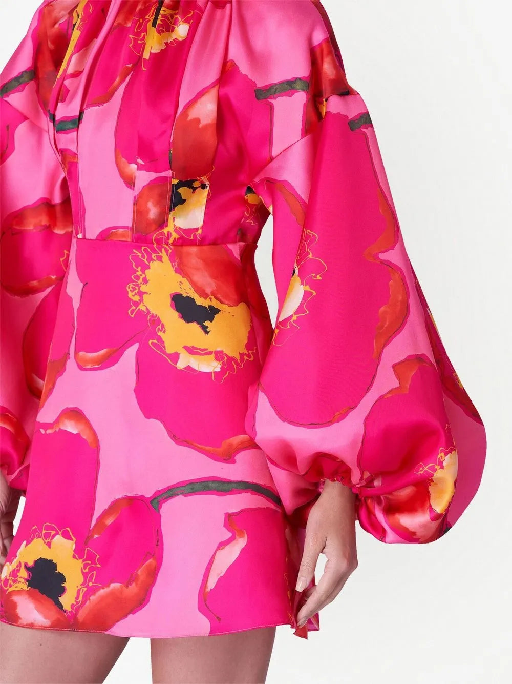 PINK FLORAL BALLOON DRESS