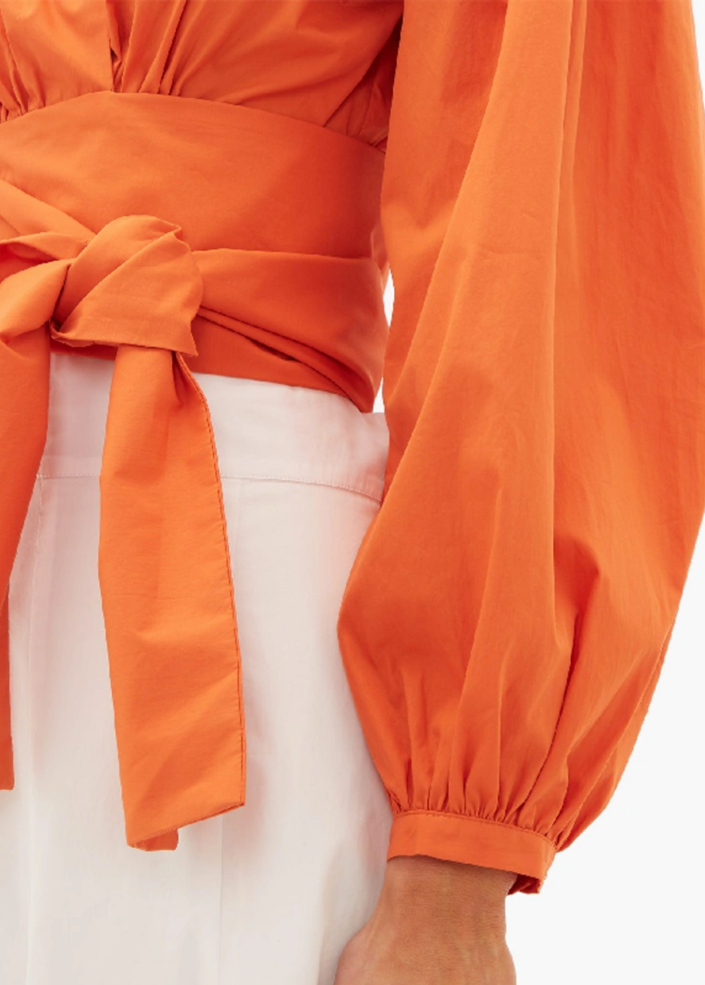 ORANGE COTTON TIE-KNOT BELT TOP