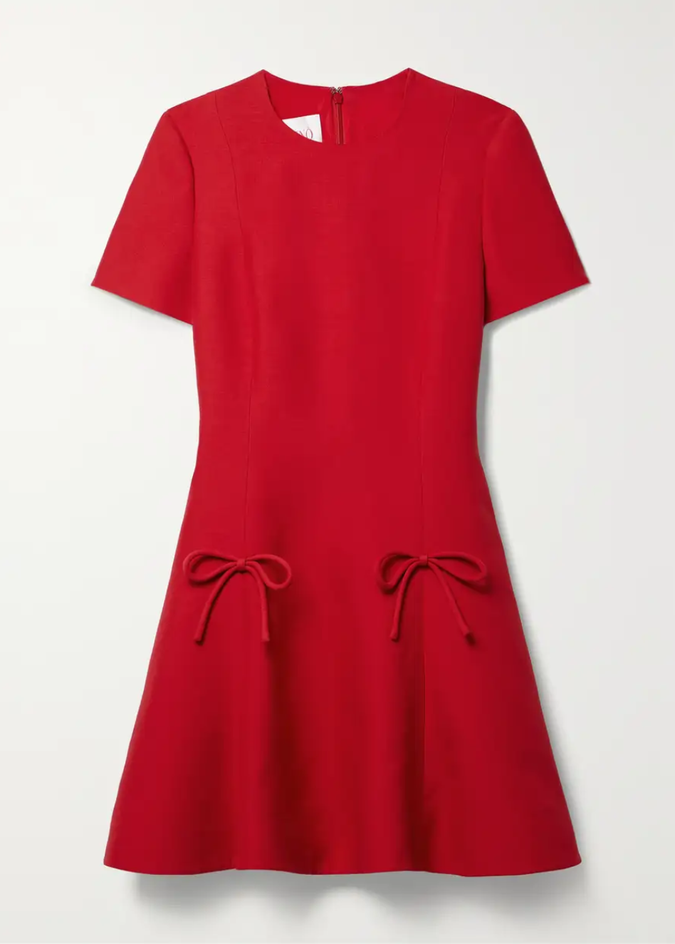 RED FLARE MINI 2 BOW DRESS