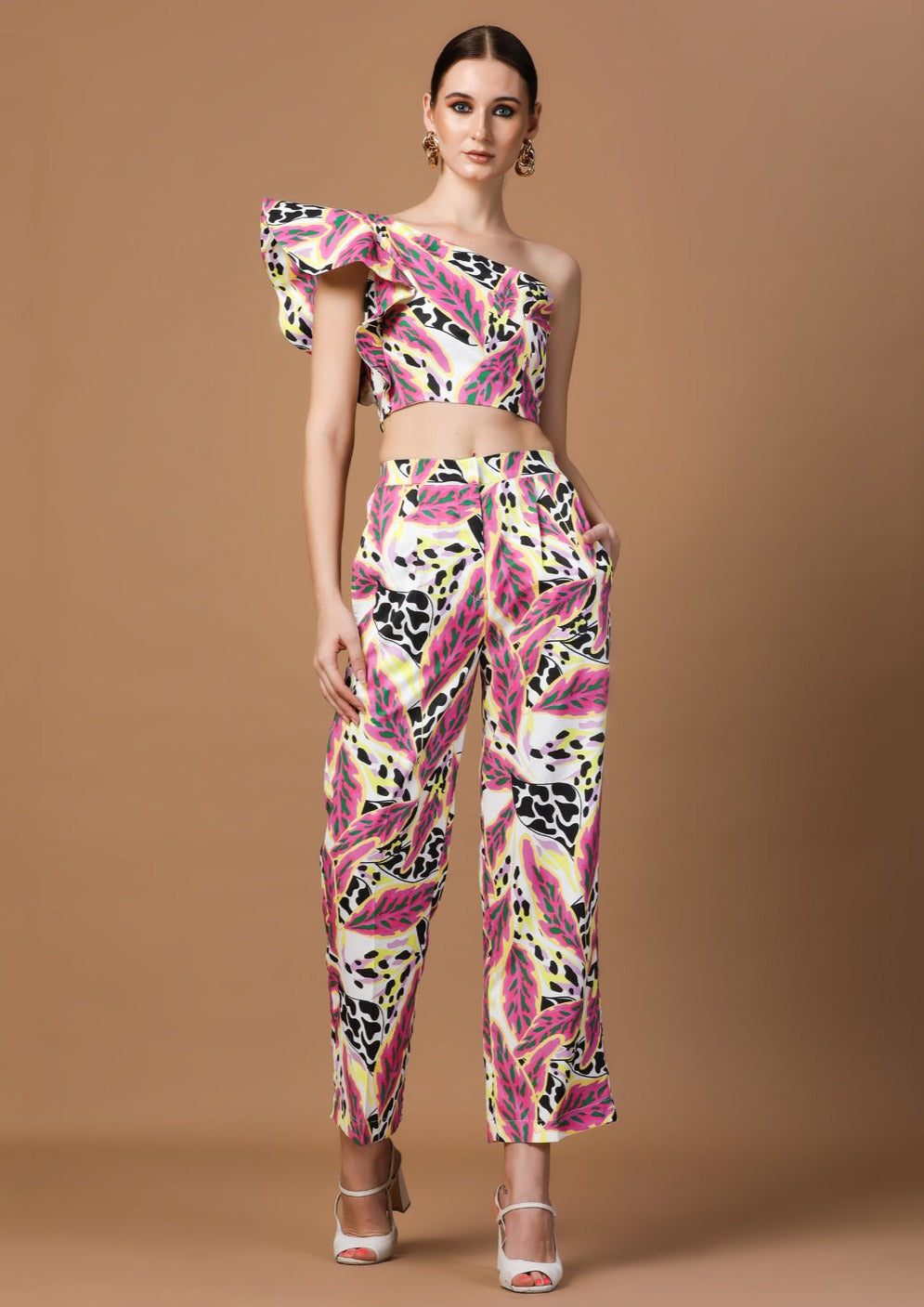 ONE SHOULDER FRILL CO-ORD