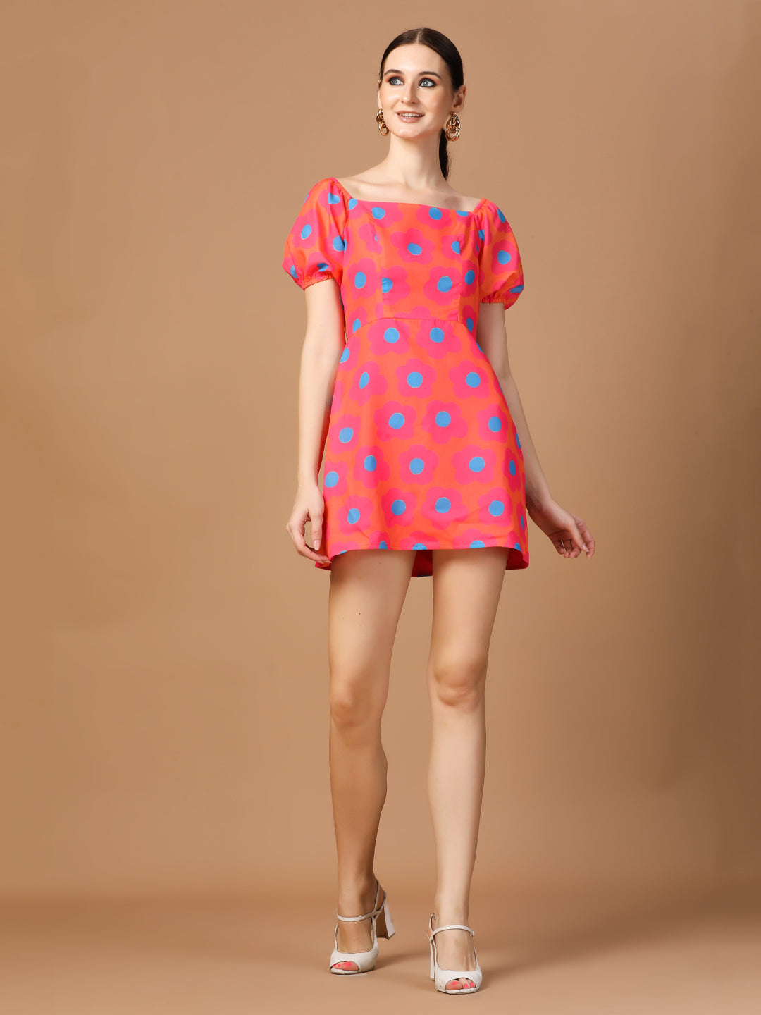PINK FLORAL PRINTDRESS