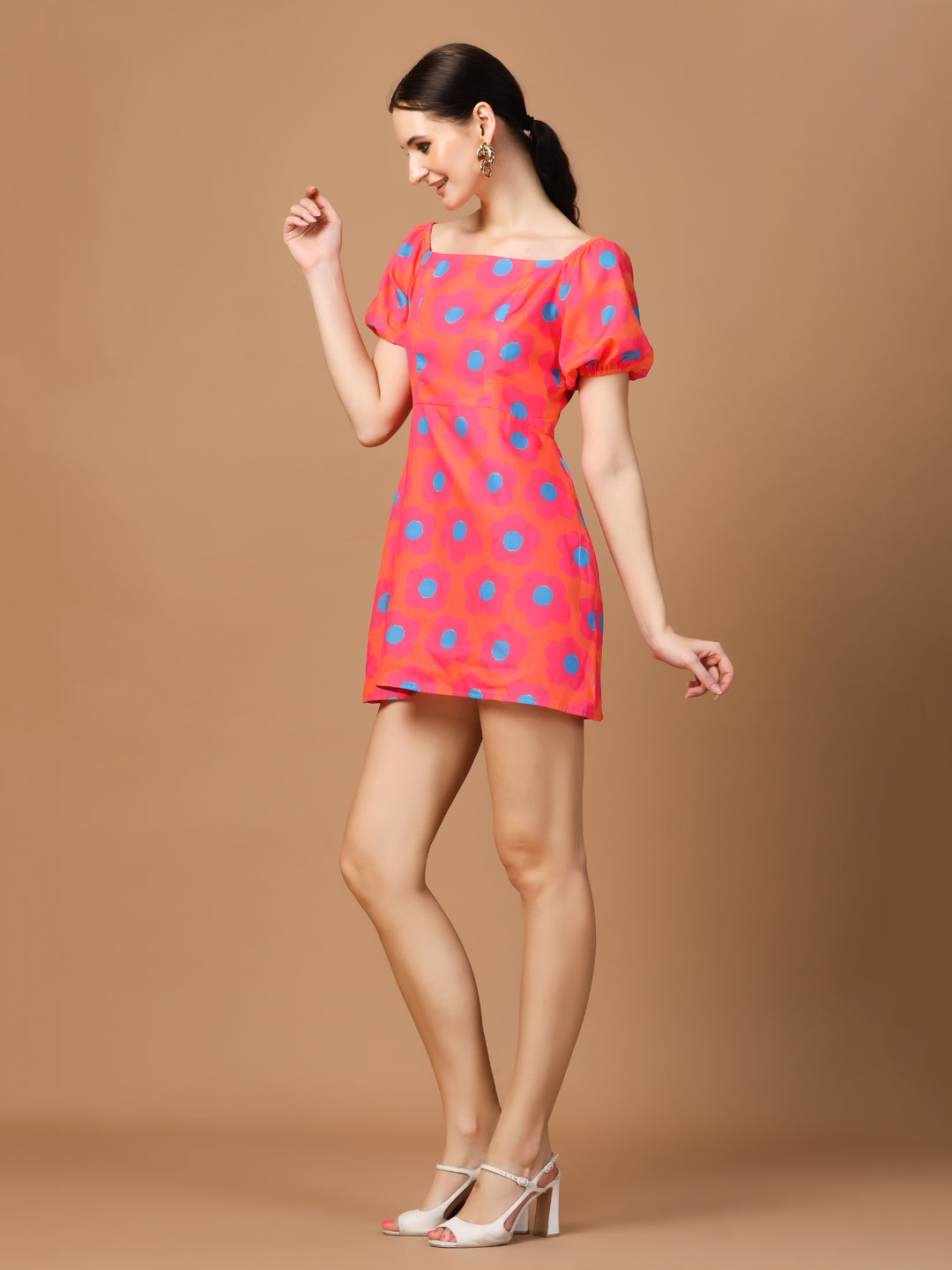 PINK FLORAL PRINTDRESS