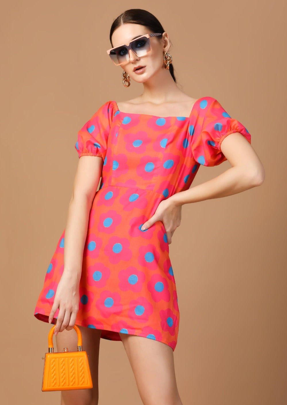 PINK FLORAL PRINTDRESS