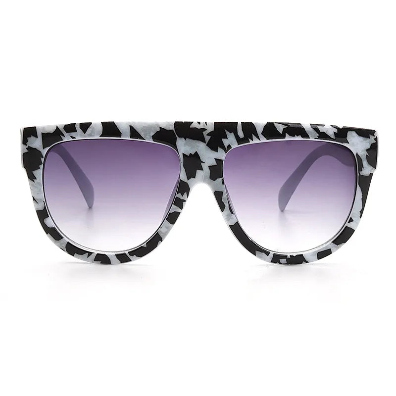 MARBLE PRINT WIDE FRAME SUNGLASSES
