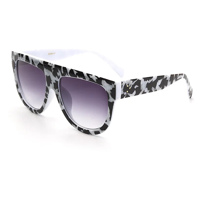 MARBLE PRINT WIDE FRAME SUNGLASSES