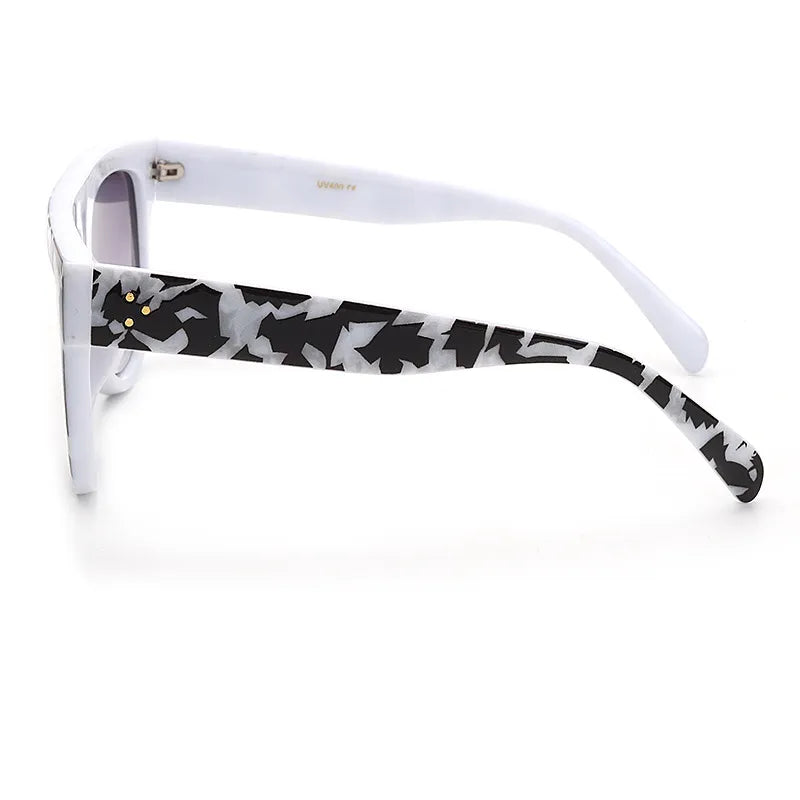 MARBLE PRINT WIDE FRAME SUNGLASSES