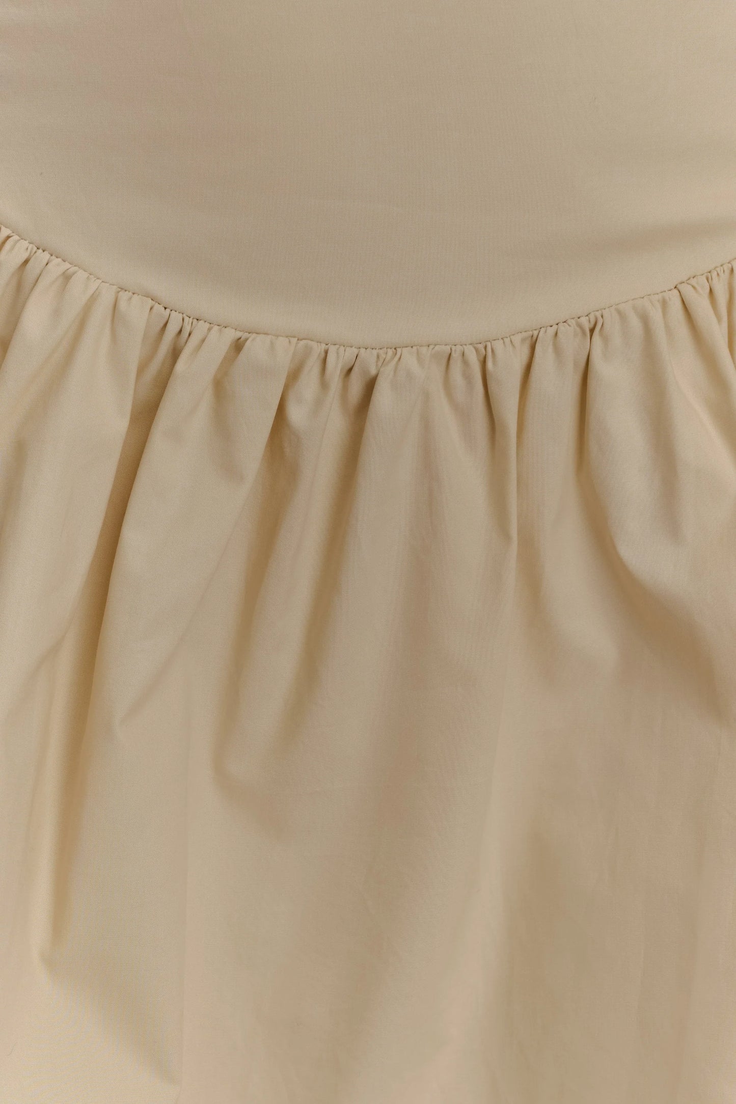 CREAM FRILL COTTON MINI DRESS