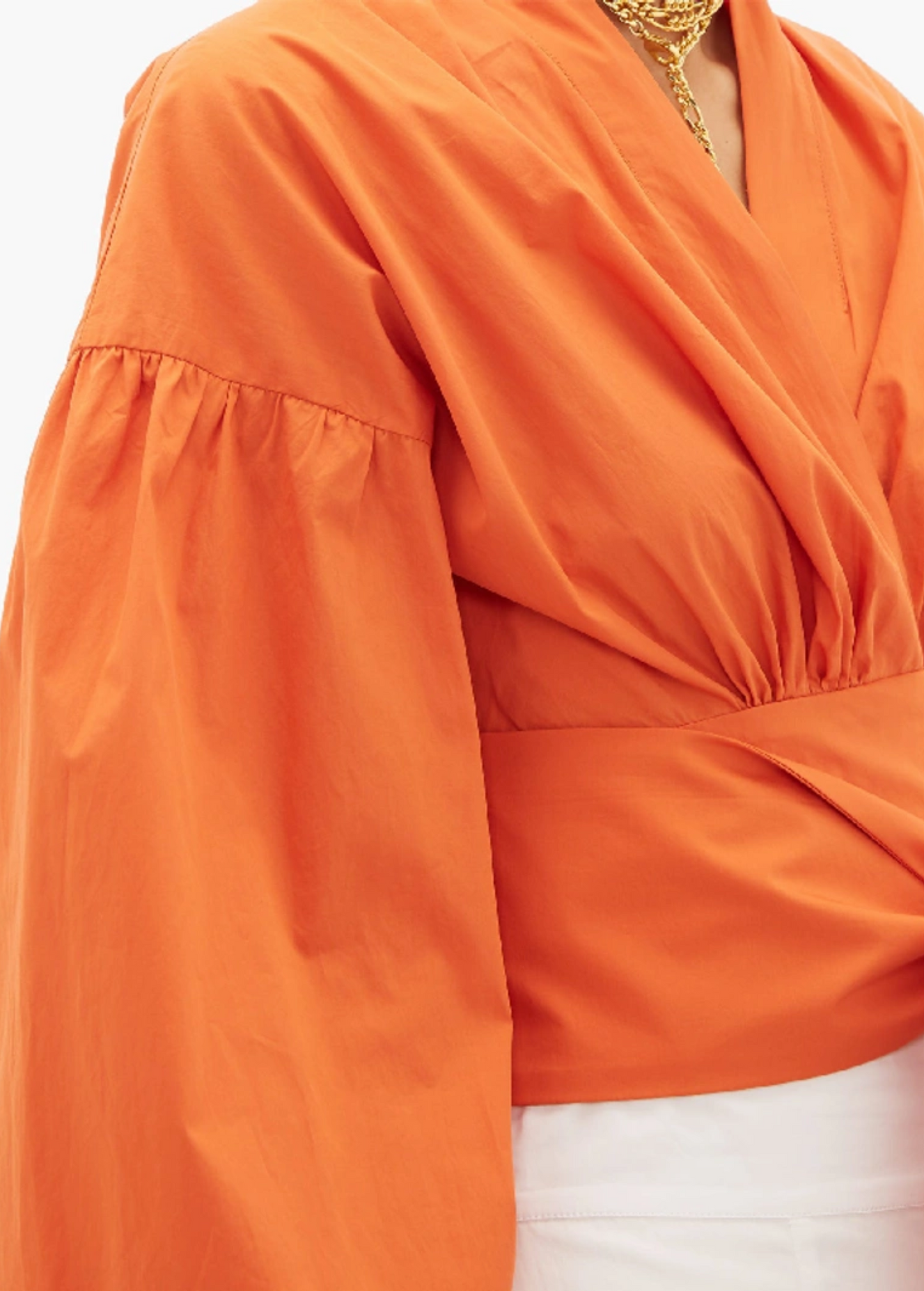 ORANGE COTTON TIE-KNOT BELT TOP