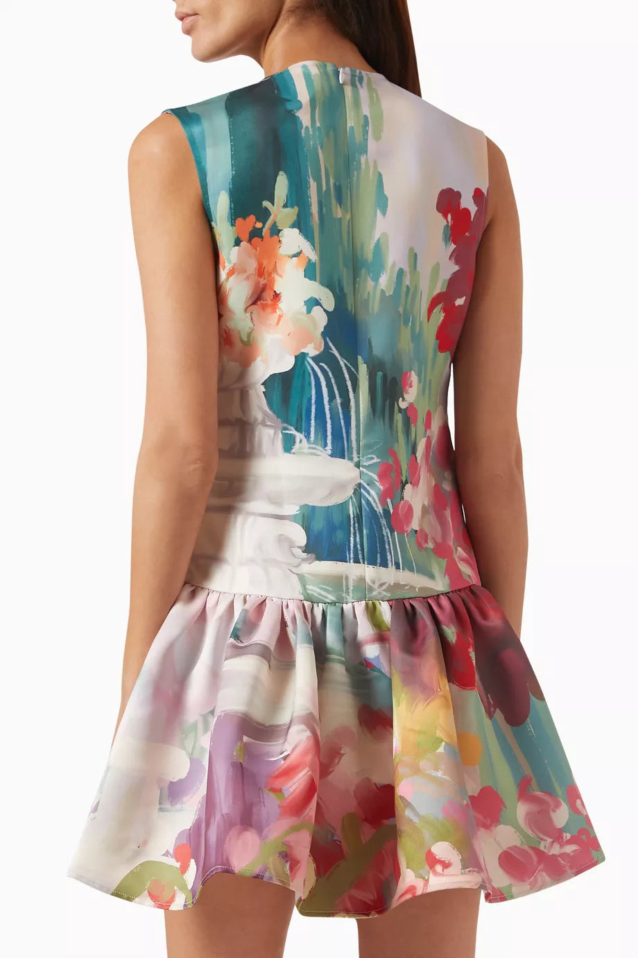 MULTICOLOR ABSTRACT PRINT DRESS