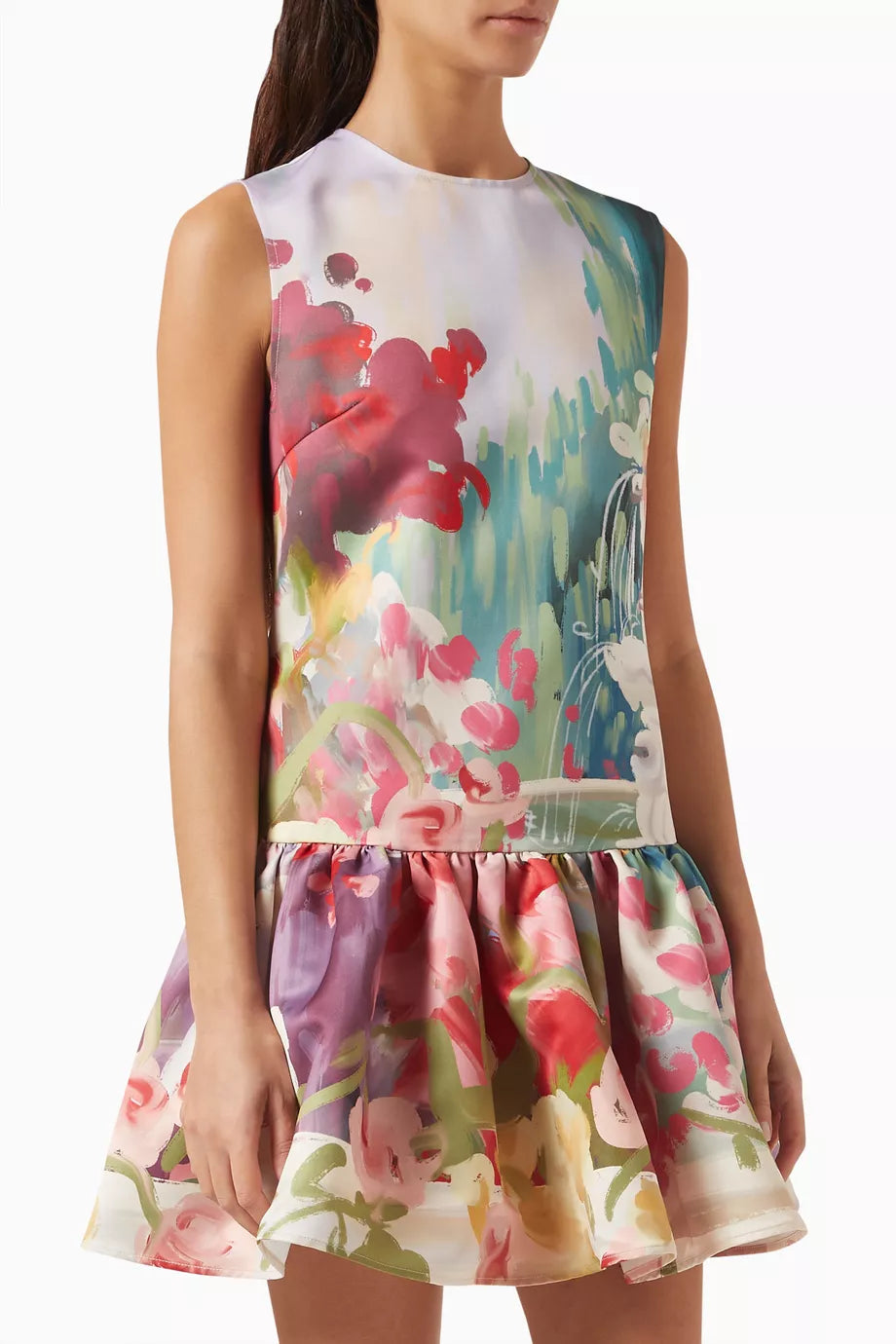 MULTICOLOR ABSTRACT PRINT DRESS