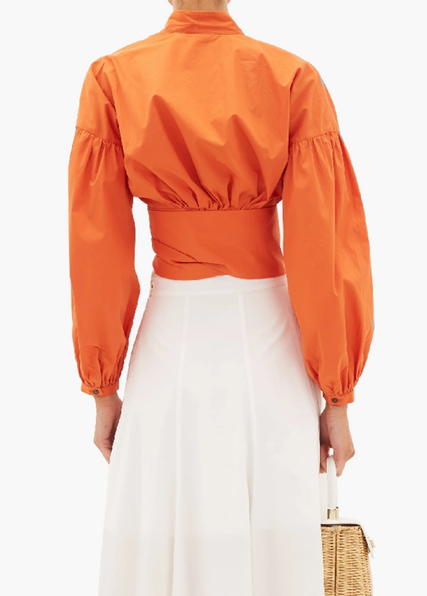 ORANGE COTTON TIE-KNOT BELT TOP