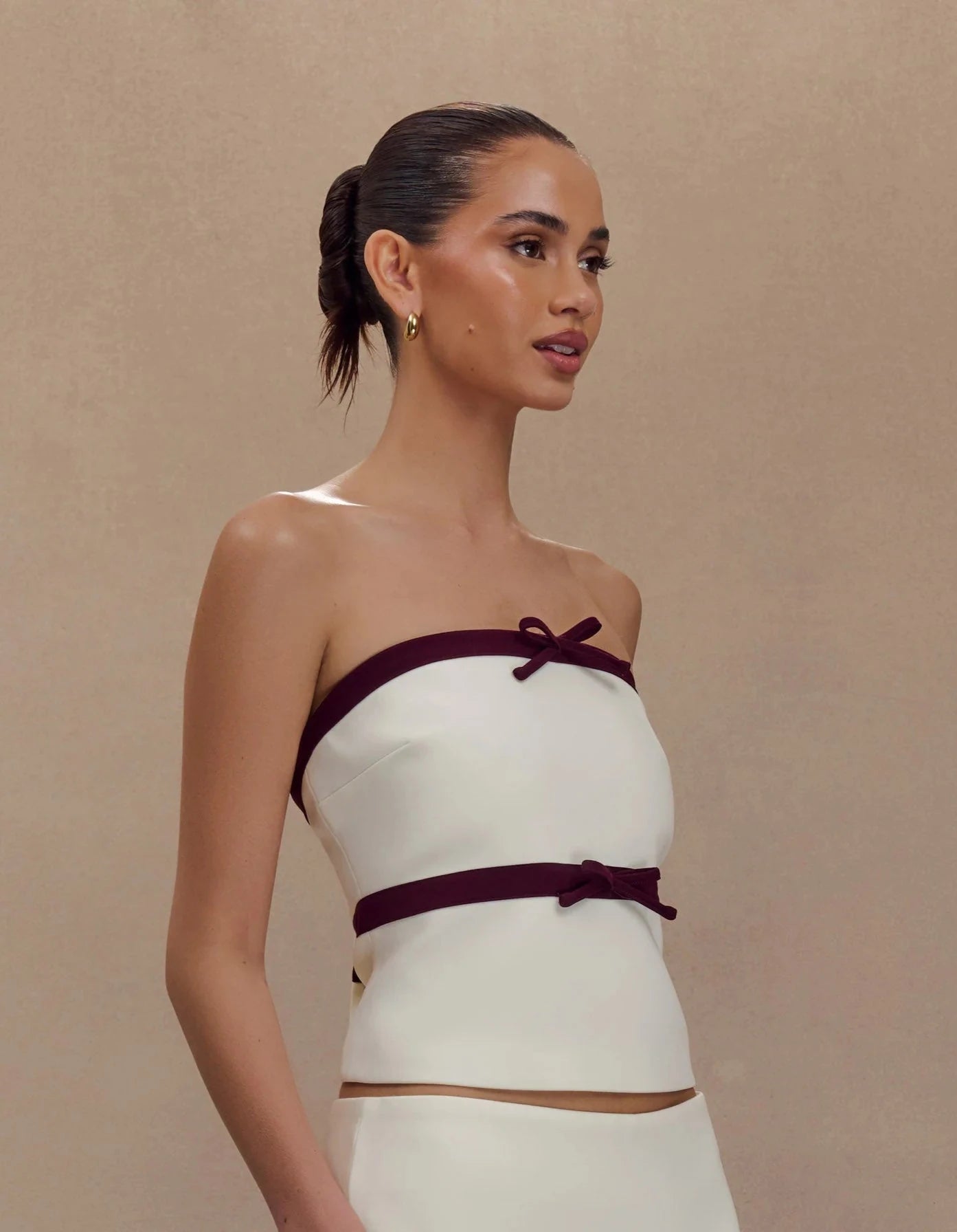 CHERRY RIBBON BOW TOP AND PANT SET