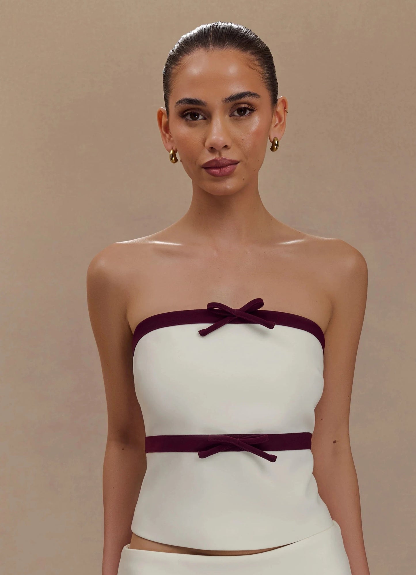 CHERRY RIBBON BOW TOP AND PANT SET