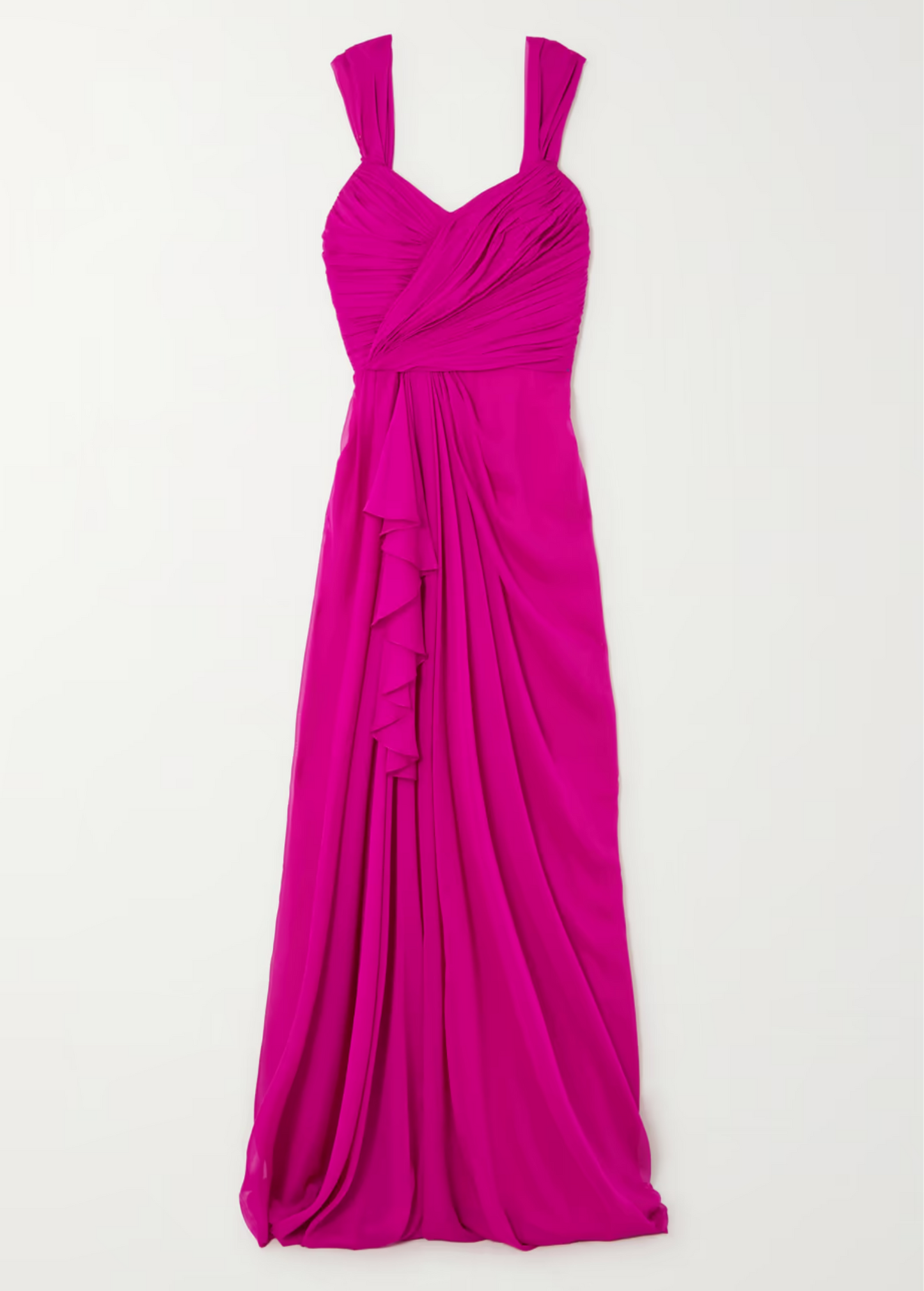 VIRANA RUFFLED DRAPED EVENING GOWN