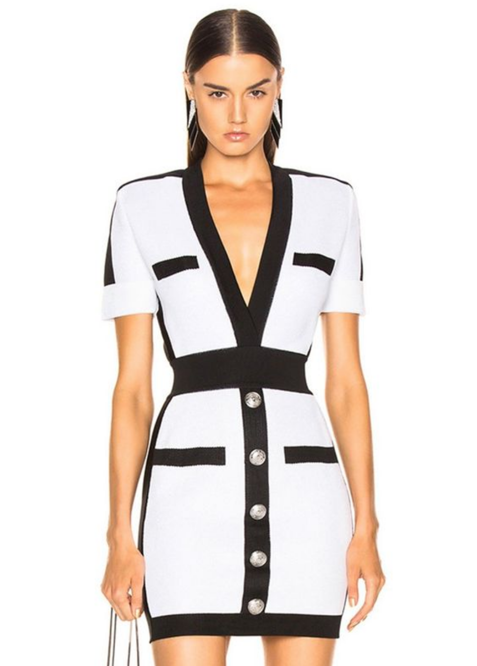 CONTRAST BANDAGE DRESS