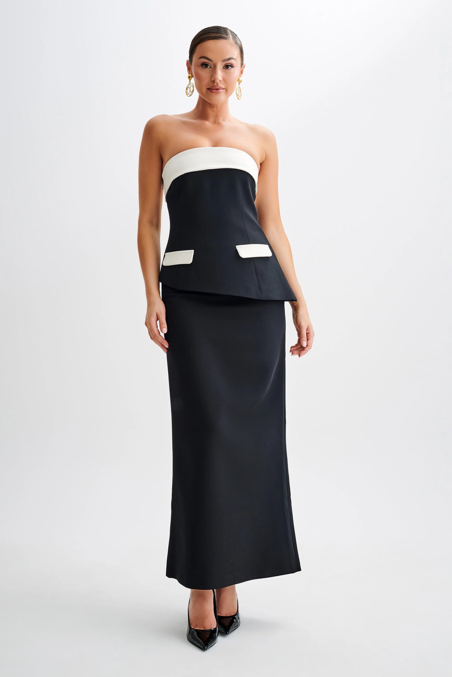 ASYMMETRICAL TOP WITH PLEATED SKIRT CO-ORD