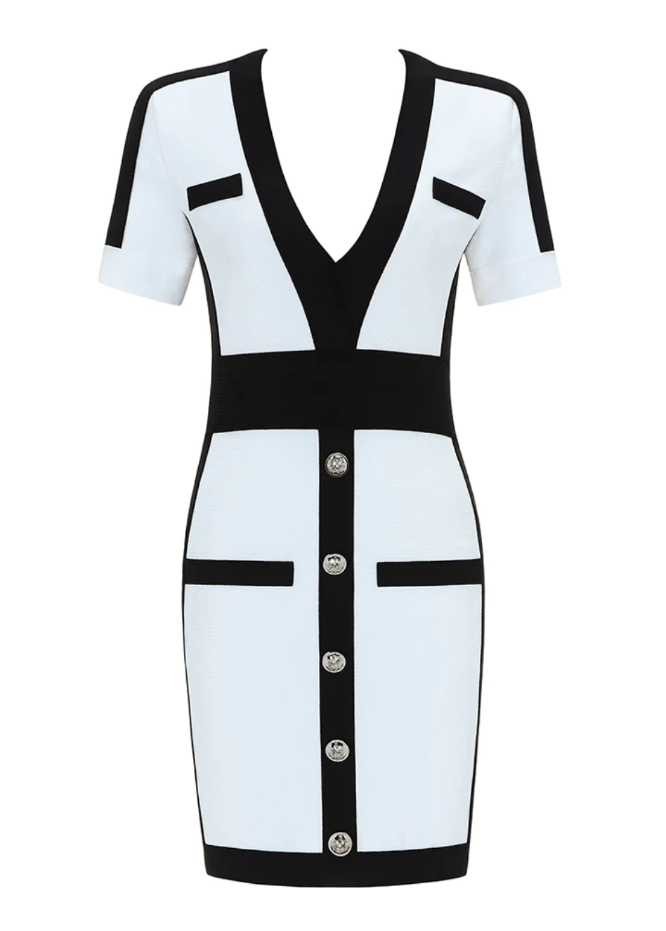 CONTRAST BANDAGE DRESS