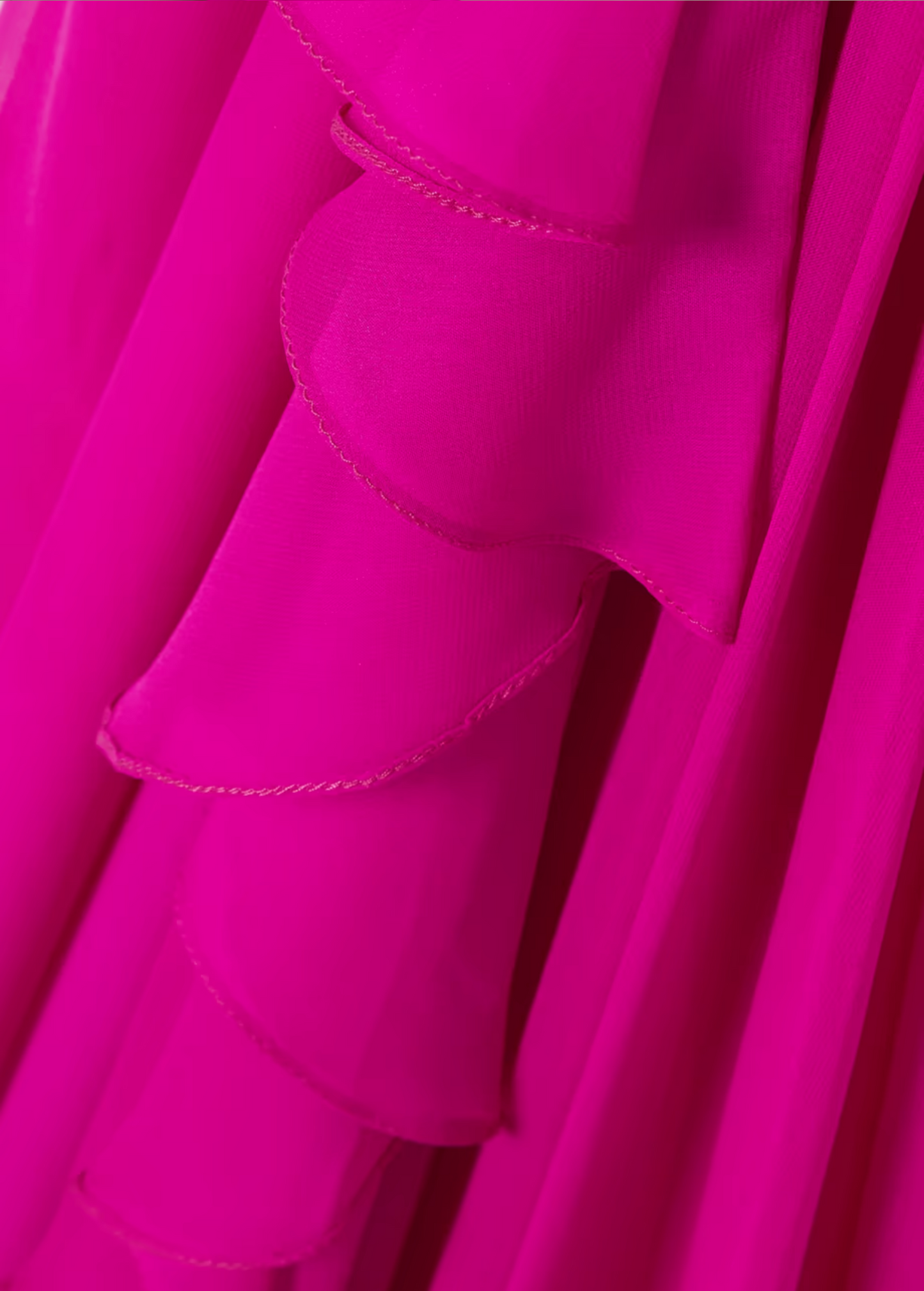 VIRANA RUFFLED DRAPED EVENING GOWN
