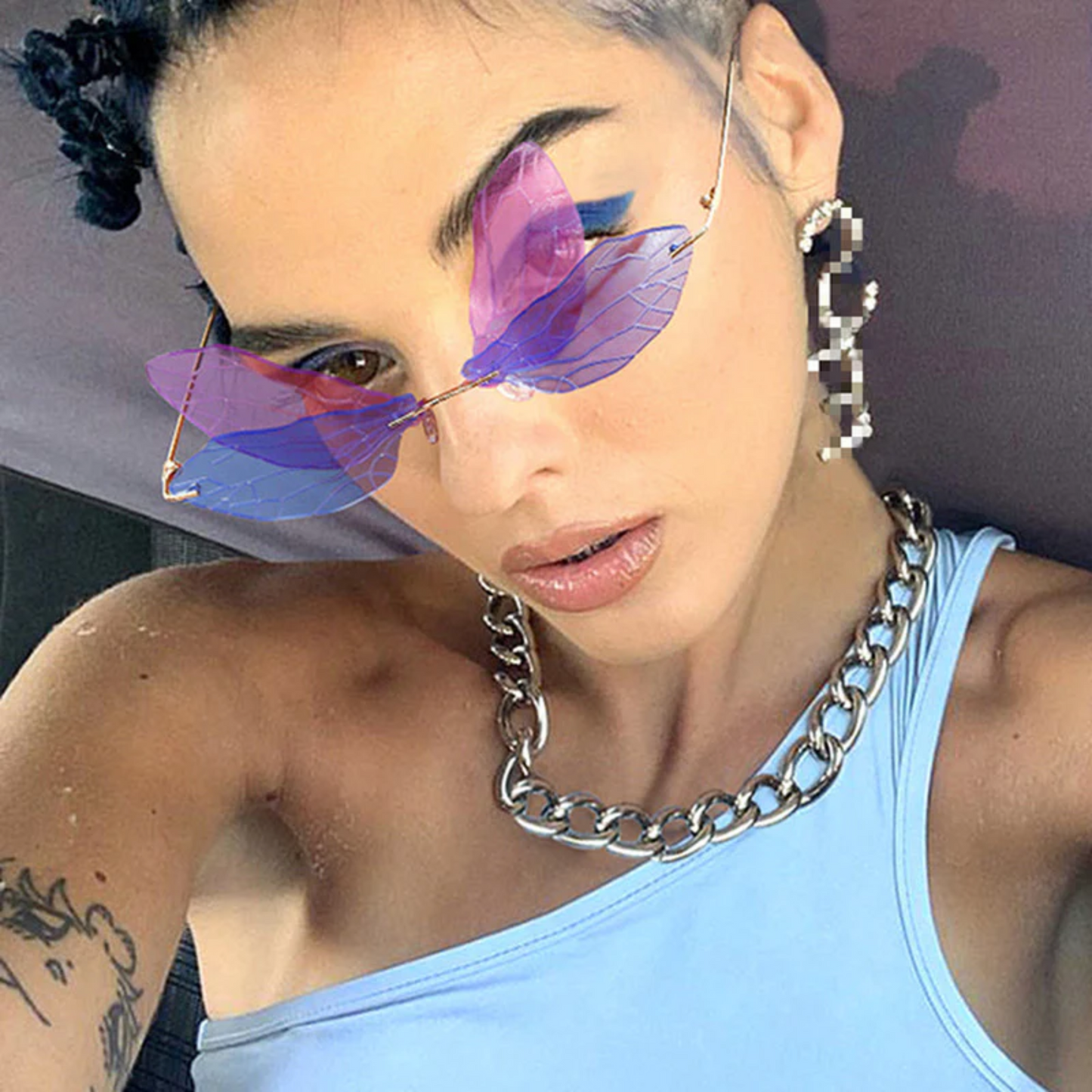 DRAGONFLY RIMLESS WING SUNGLASSES