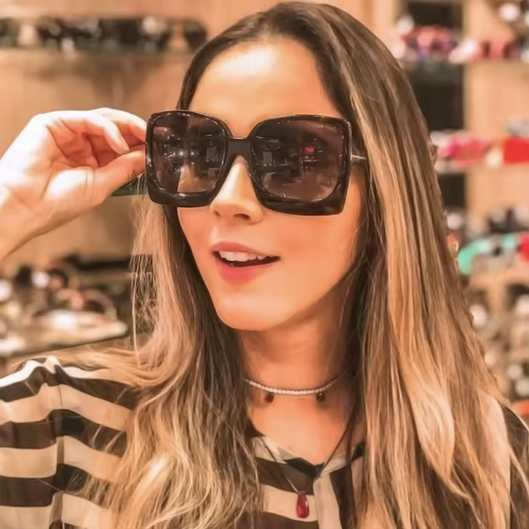 GREY LEOPARD PRINT OVERSIZED SUNGLASSES