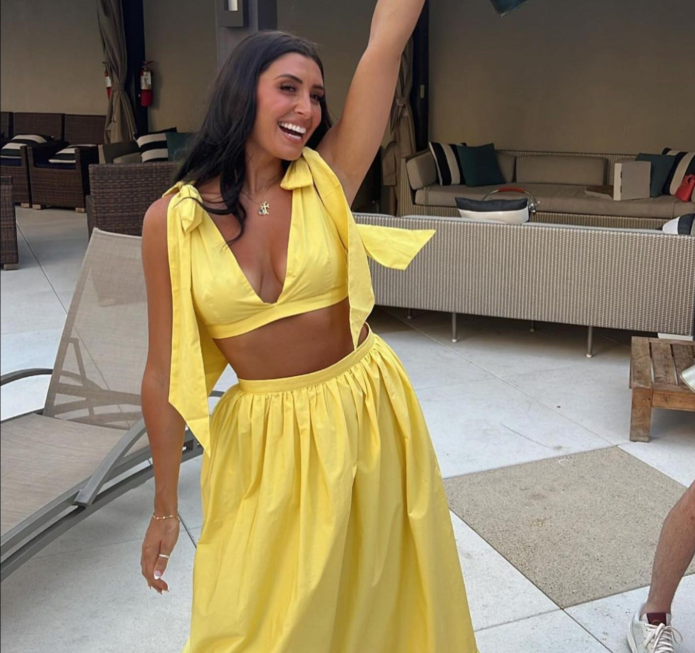 PASTEL YELLOW COTTON POPLIN SET