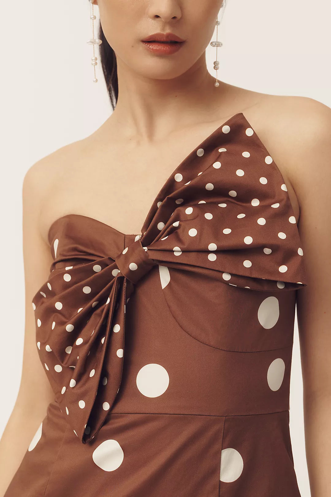 TRUFFLE BOW MINI POLKA DRESS