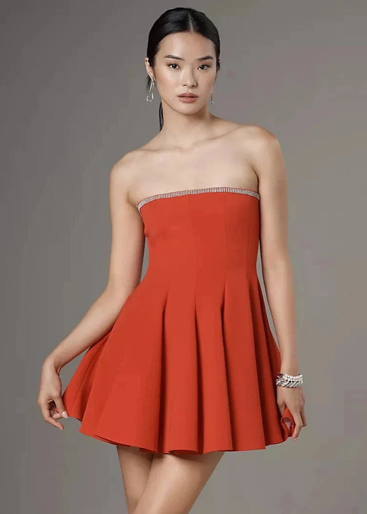STRAPLESS EMBELLISHED MINI DRESS