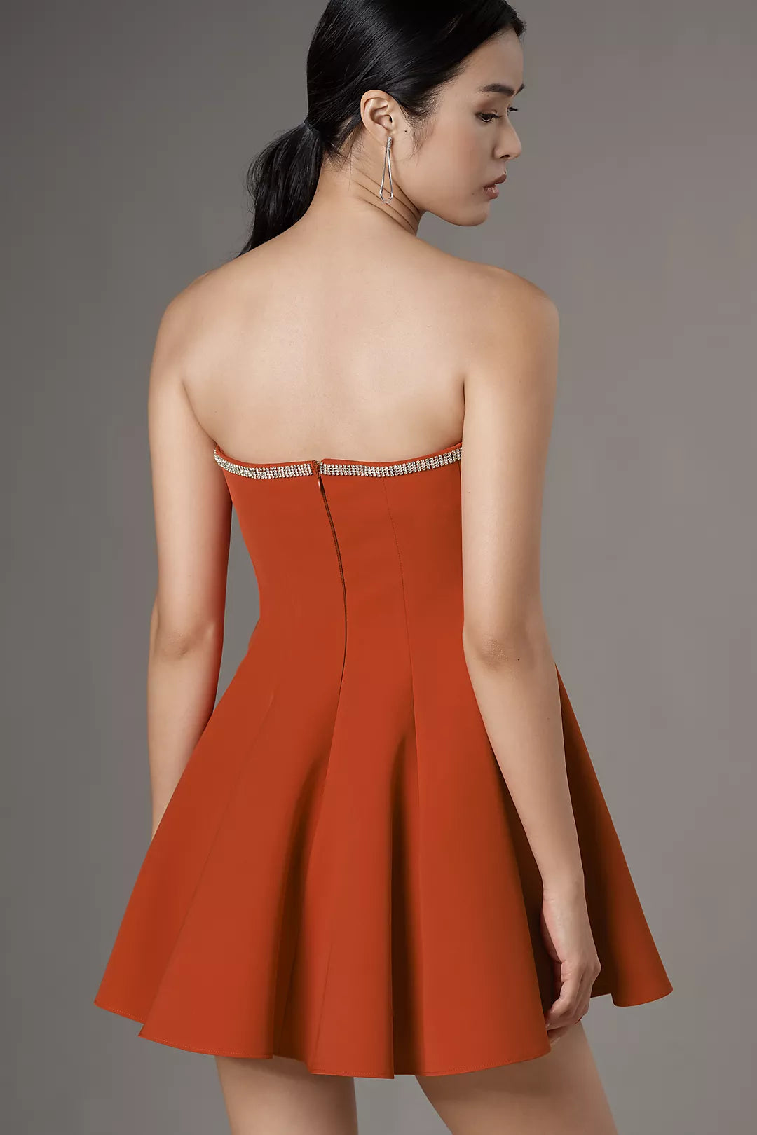 STRAPLESS EMBELLISHED MINI DRESS