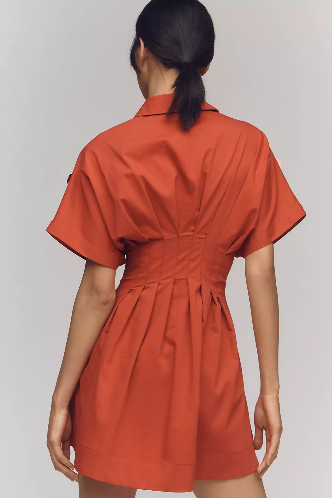 TOBIE SEQUIN WORK PLEATED SHIRT DRESS