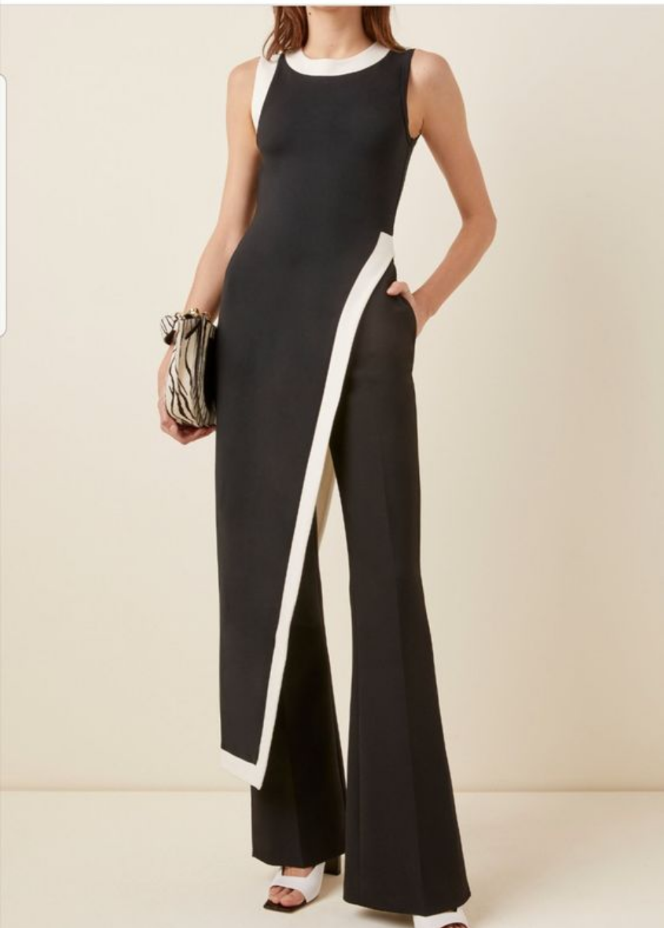 CONTRAST ASYMMETRICAL CO-ORD SET