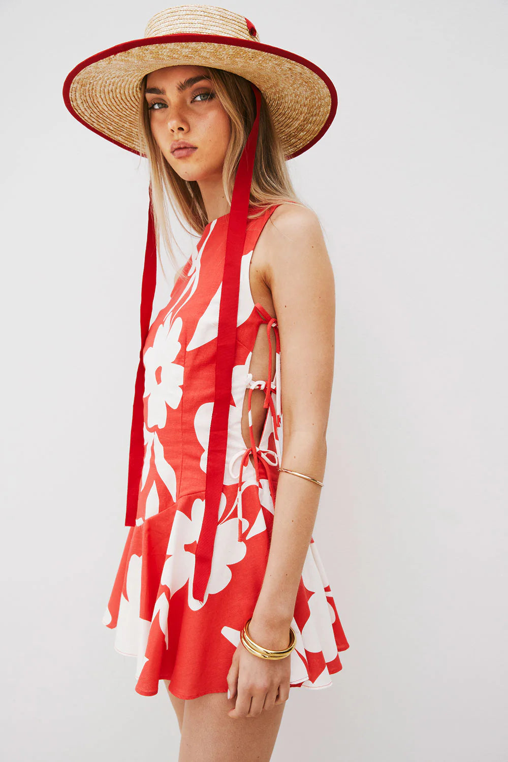 KENZO RED FLORAL PRINT DRESS