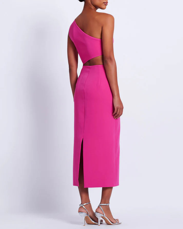 FLOWER APPLIQUE MIDI DRESS