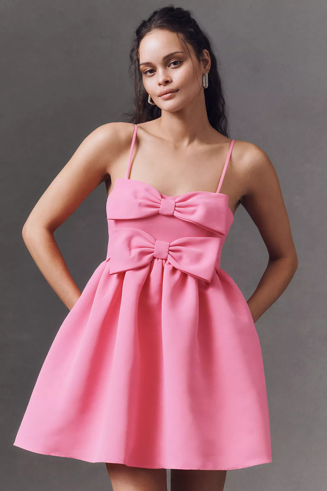 BOW PINK FLARE DRESS