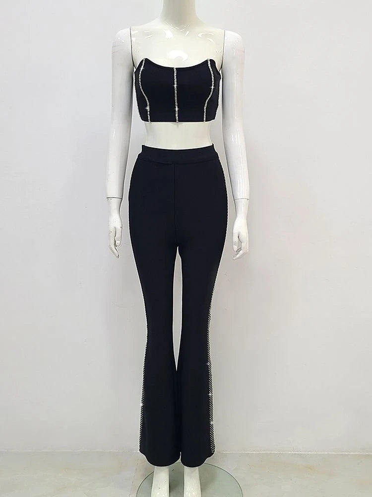 DIAMOND WORK BLACK CO-ORD