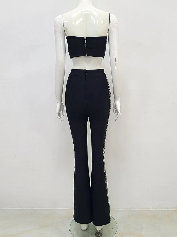 DIAMOND WORK BLACK CO-ORD