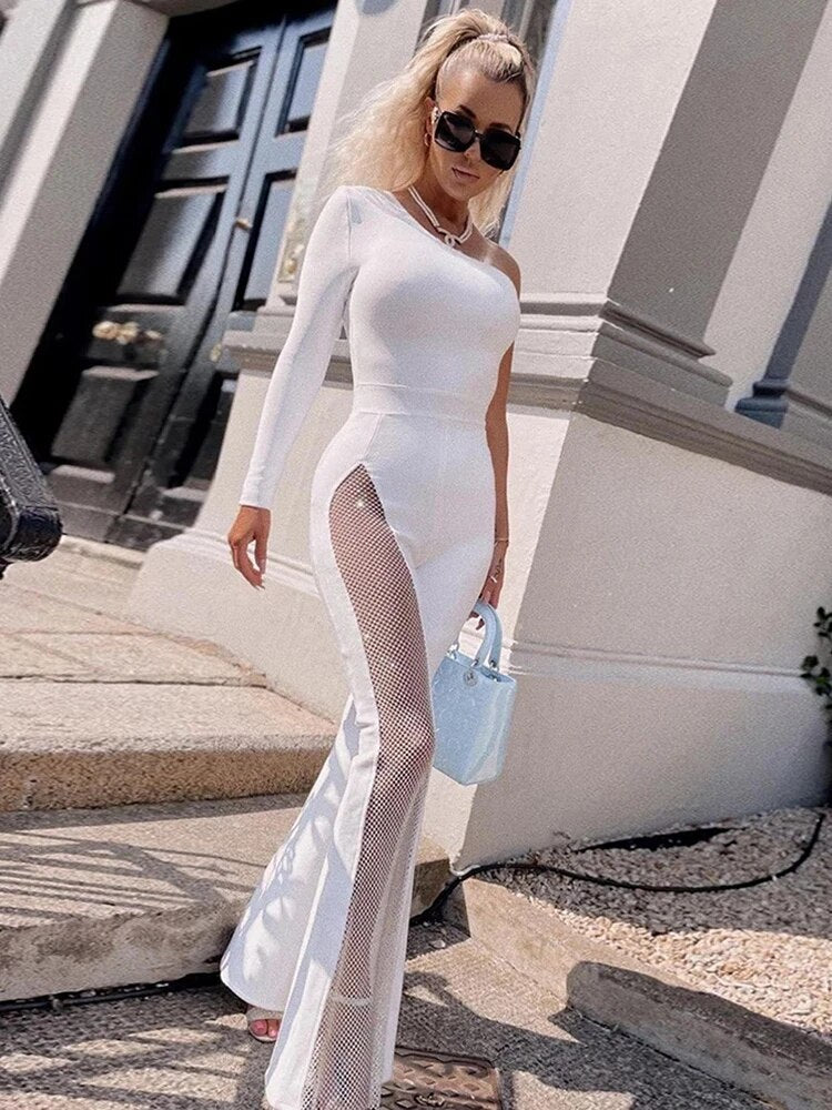 RHINESTONE BANDAGE JUMPSUIT