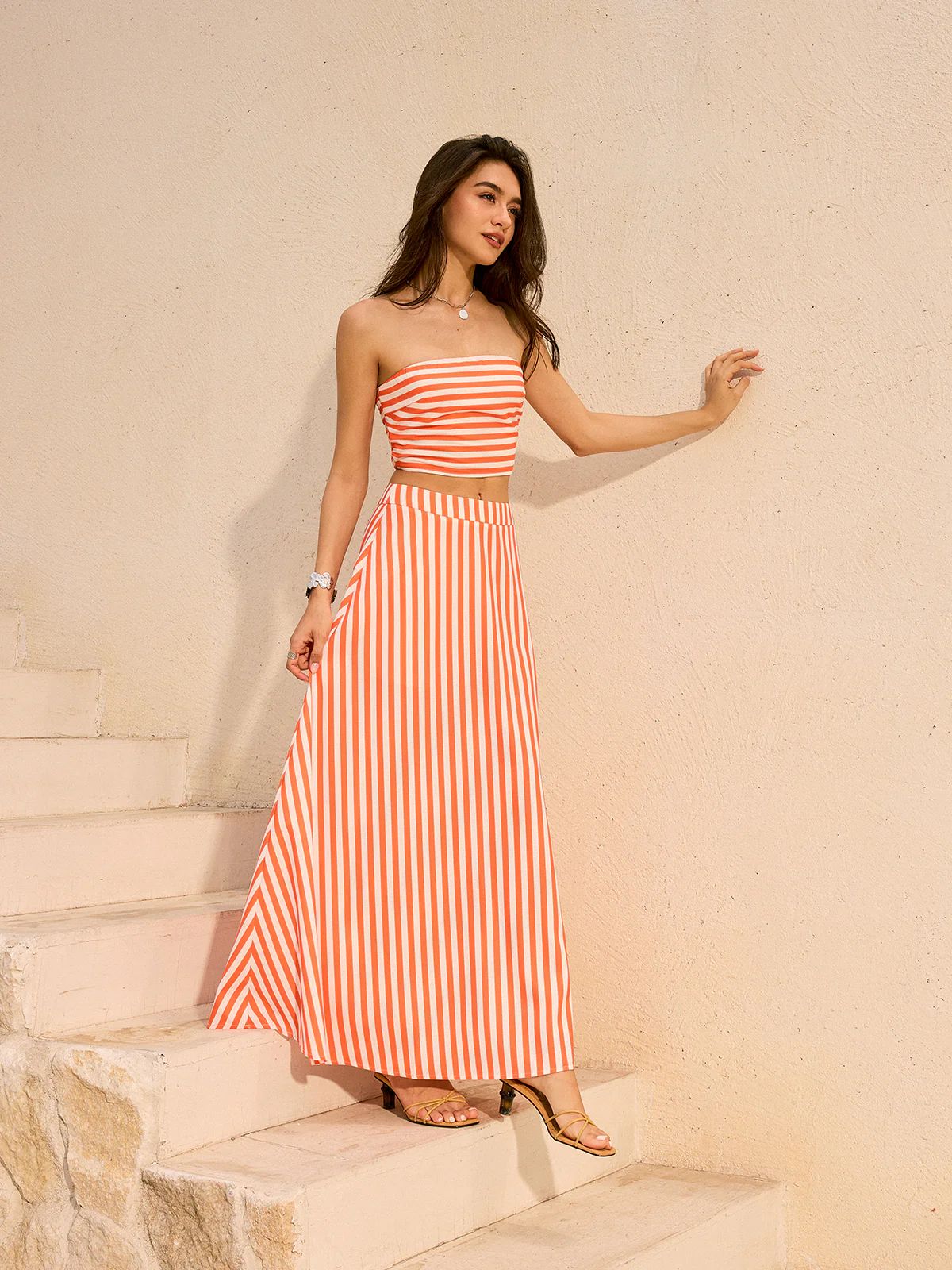 ORANGE STRIPED CO-ORD SET