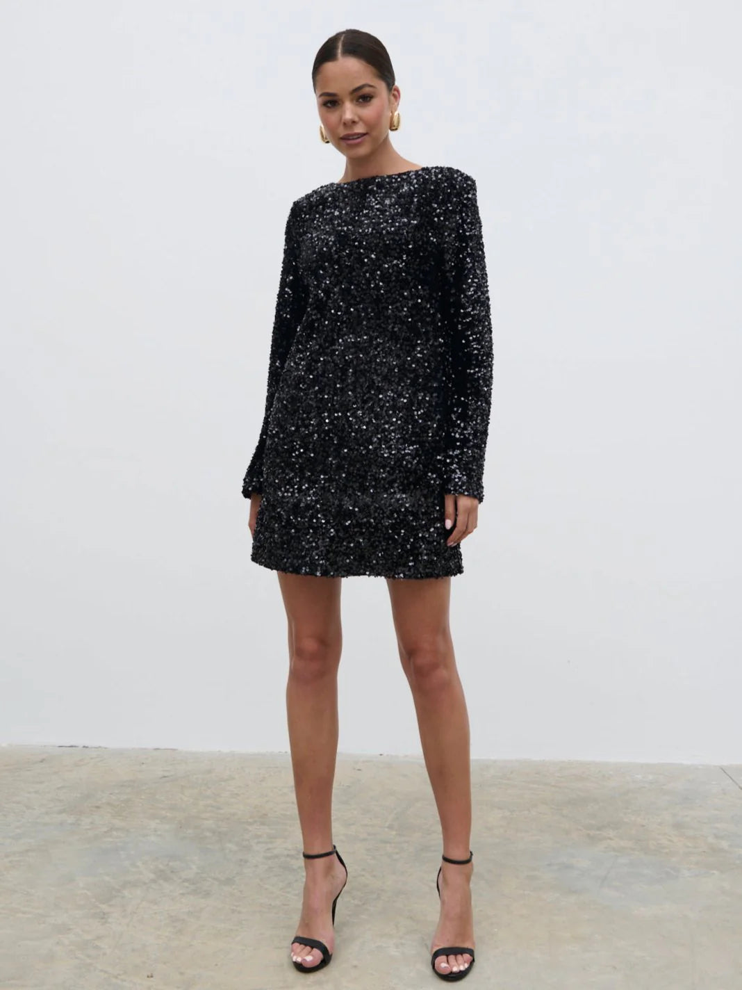 BOW BLACK SEQUIN DRESS