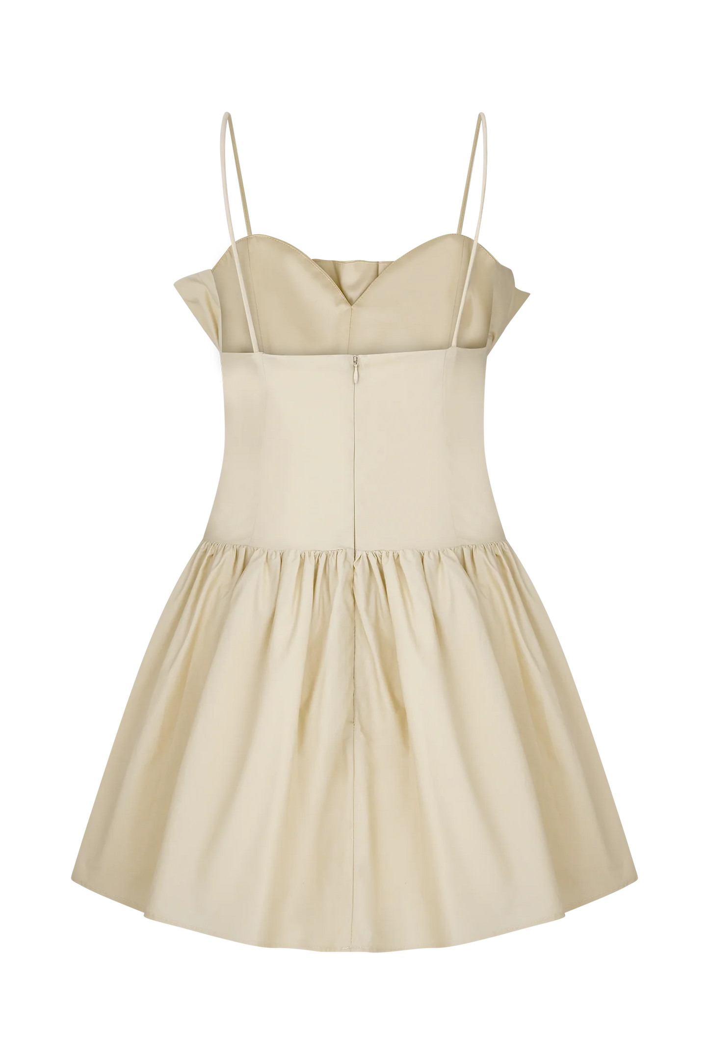 CREAM FRILL COTTON MINI DRESS