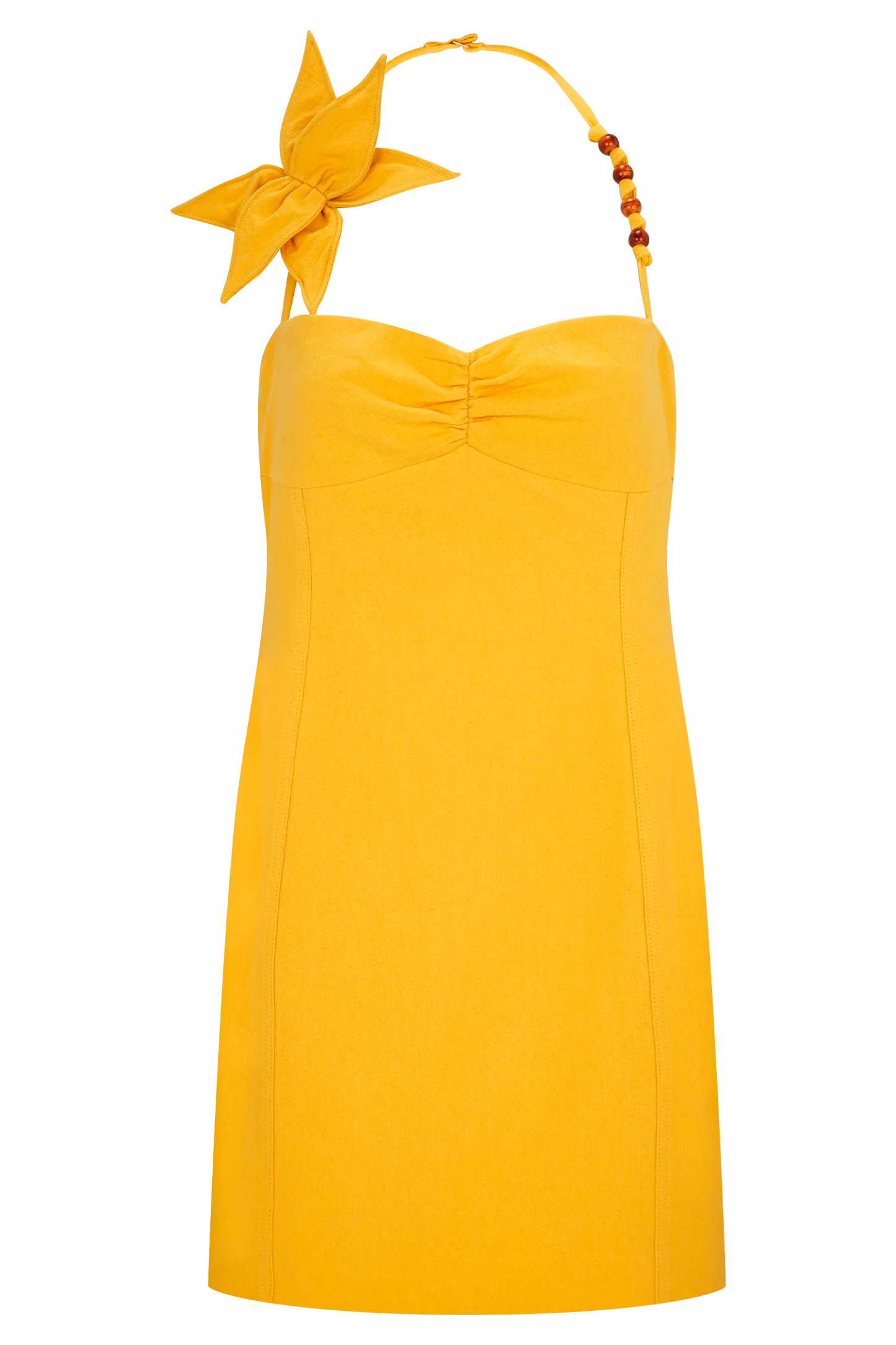 3-D FLORAL MUSTARD DRESS