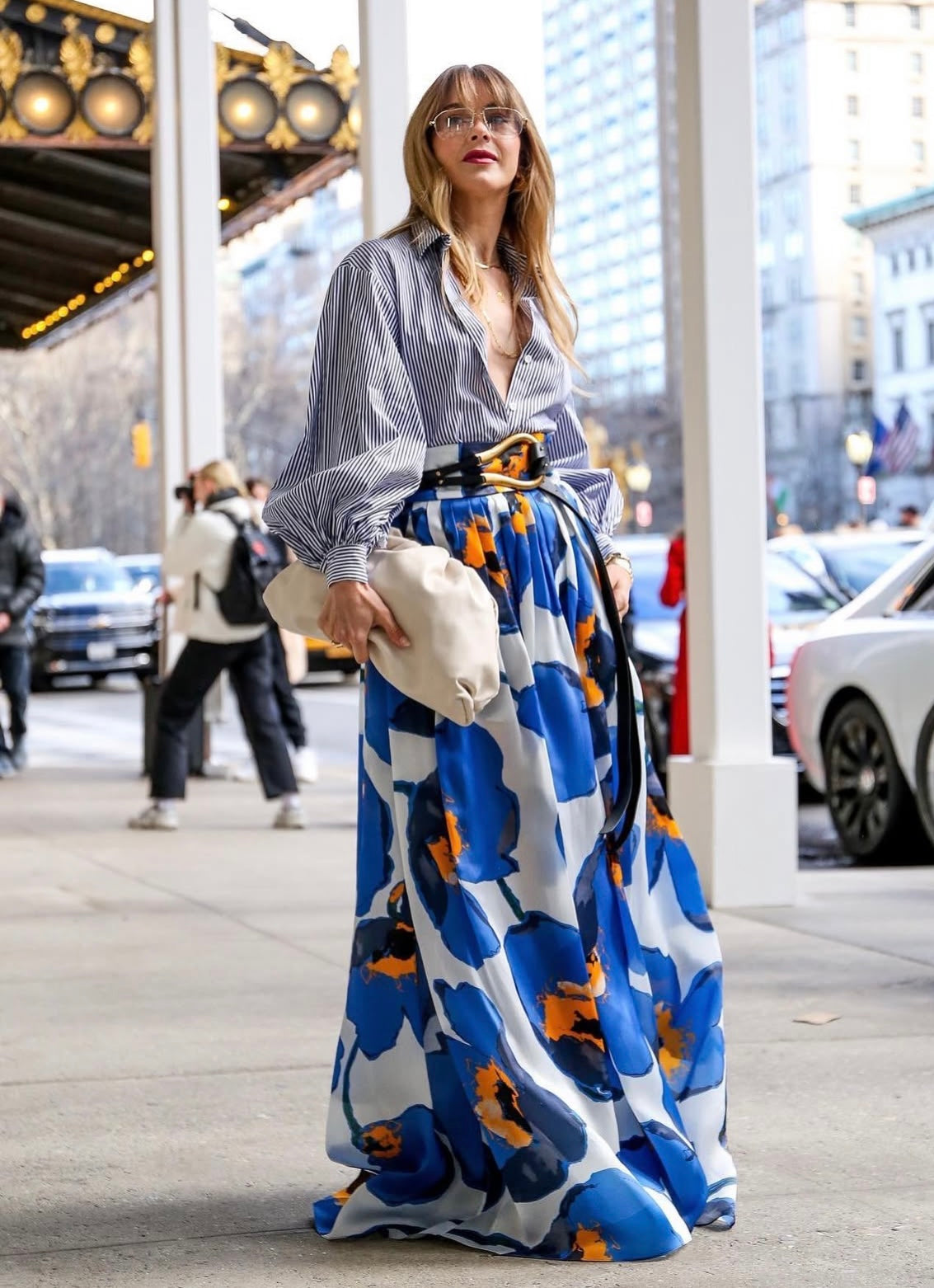 FLORAL BLUE MAXI SKIRT